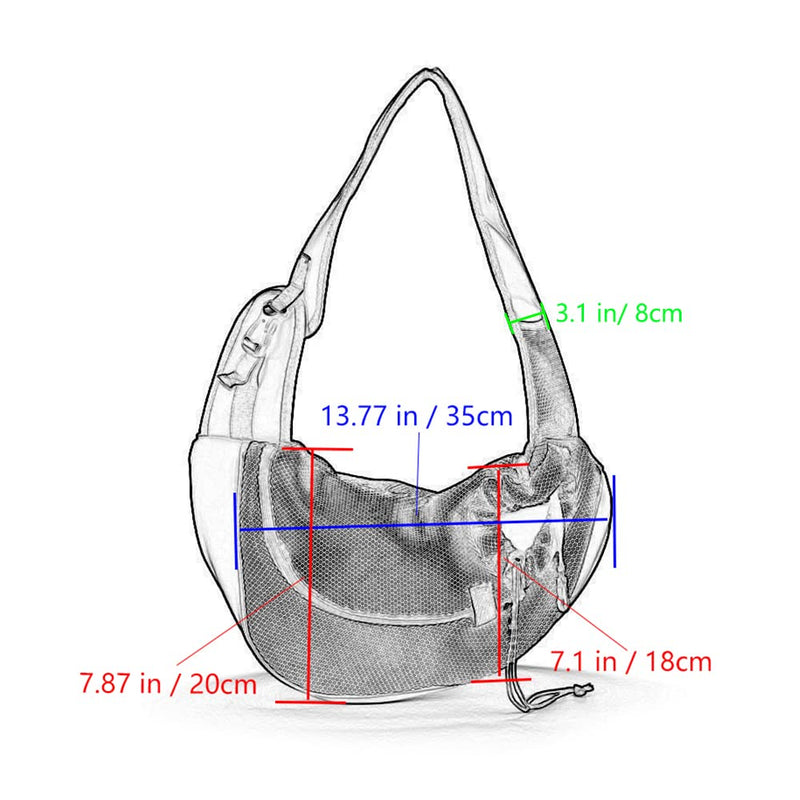 Kucehiup Dog Sling Carrier for Small Dogs Cat Carrier Breathable Mesh Hand-Free Bag(Fits Approximately 3 lbs to 6 lb Pets) Black - PawsPlanet Australia