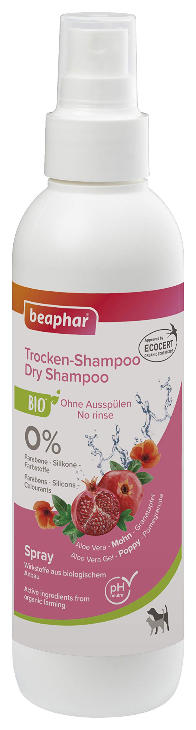 beaphar 17750 organic dry shampoo for dogs and cats, gentle care and cleaning of the fur without water, 200 ml dry shampoo - PawsPlanet Australia