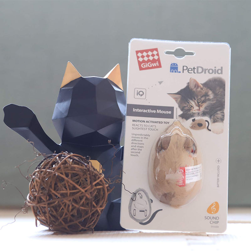 [Australia] - Vealind GiGwi Automatic Moving Mouse Toy for Cats with Rattling Sounds Coffee 