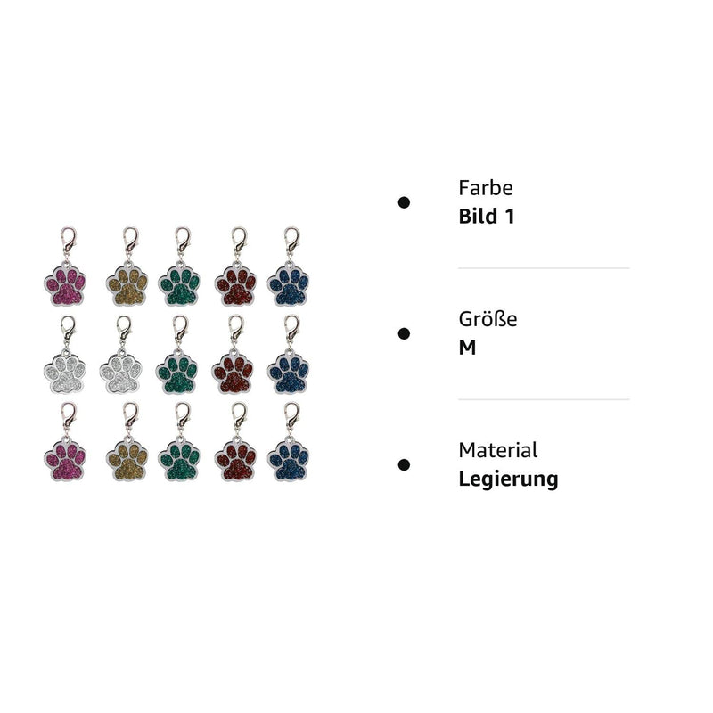 Supvox 15pcs Alloy Pendant Charm Dog Paw Prints Charm Pendant Paw Beads for DIY Necklace Bracelet (Random Color) - PawsPlanet Australia