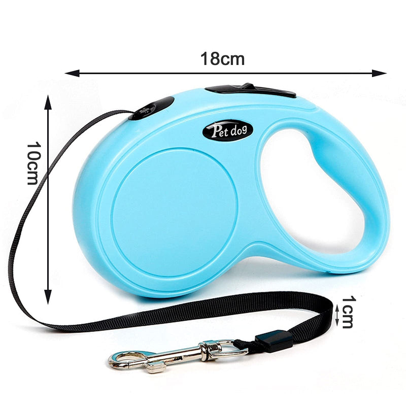 Retractable Dog Leash 16 ft Strong Nylon Tape Heavy Duty 360° Tangle Free One-Handed One Button Lock & Release Suitable for Small Medium Dog Cat - PawsPlanet Australia