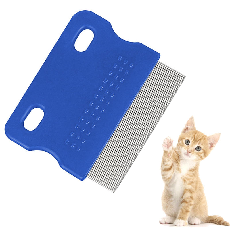 Flea comb for dogs and cats, professional dog combs, pet comb for removing fleas, pet comb, stainless steel lice comb, pet tear stain remover combs, dog cat care comb (blue) - PawsPlanet Australia