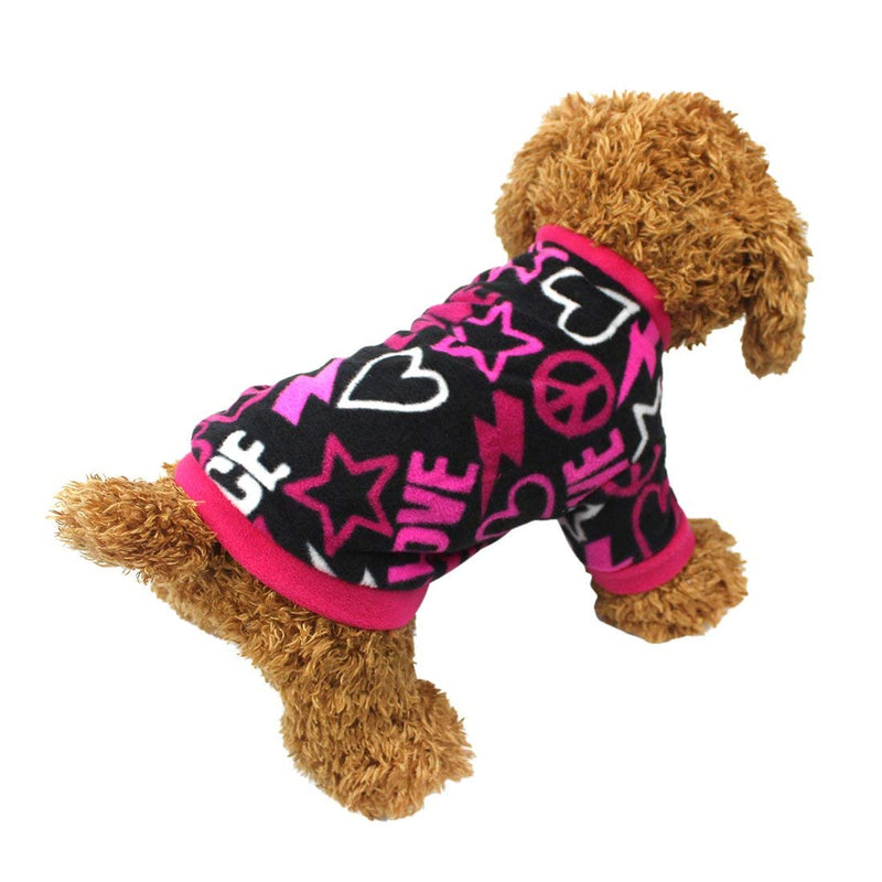 Idepet Pet Dog Cat Clothes Graffiti Style Soft Fleece Sweater Shirt Coat for Small dog Puppy Teddy Chihuahua Poodle Boys Girls L - PawsPlanet Australia