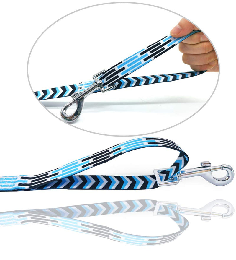 [Australia] - Mycicy Colorful Nylon Long Dog Leash Obedience Recall Training Agility Lead，12ft 20ft 30ft 50ft Training Leash for Small Medium Large Dogs, Pattern Printer 12 Feet*3/4in Blue 