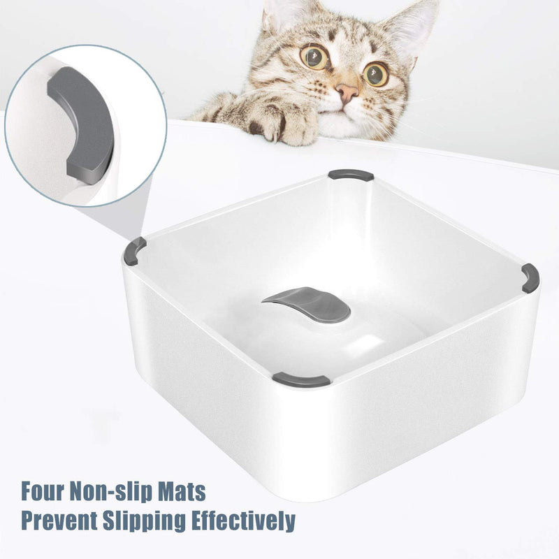 [Australia] - UPSKY Peto Cat Dog Bowl Raised Cat Food Water Bowl with Detachable Elevated Stand Pet Feeder Bowl No-Spill, 0-30°Adjustable Tilted Pet Bowl Stress-Free Suit for Cat Dog (White) White 