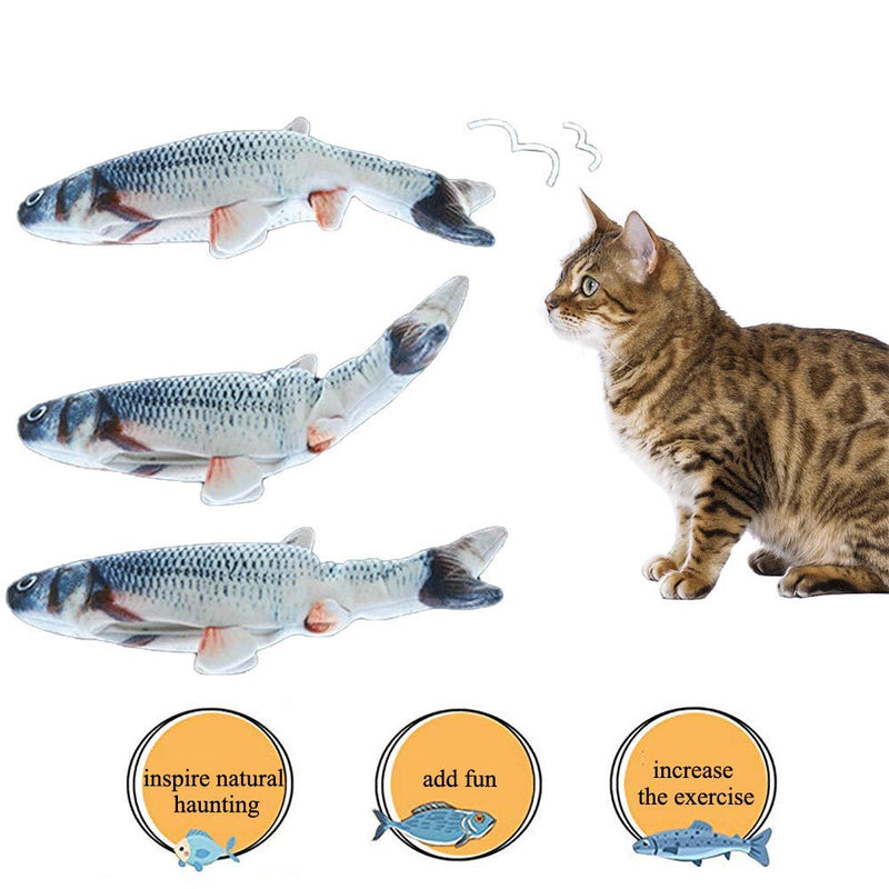JWShang Electric Dancing Fish Cat Catnip Toy, Floppy Fish Cat Toy For Indoor Cats, Realistic Moving Cat Kicker Fish, Funny Pets Pillow Chew Bite Kick Supplies for Cat/Kitty/Kitten Flopping Fish a - PawsPlanet Australia