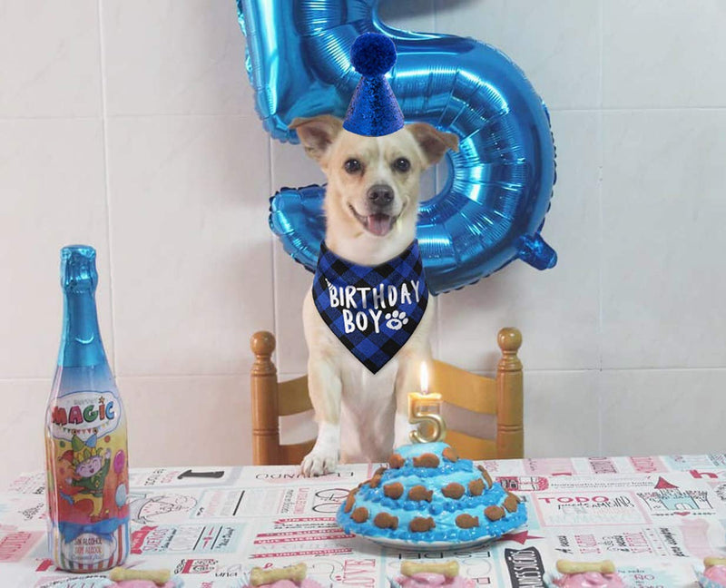 JPB Dog Birthday Party Supplies,Pet Birthday Hat and Boy Doggy Birthday Bandana Set - PawsPlanet Australia