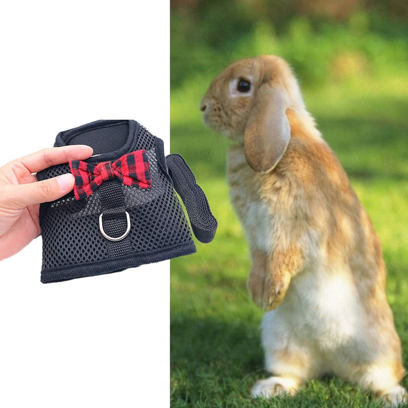 Rabbit Soft Harness, Small Pet Harness, Rabbits Harness with Leash Set, Rabbit Harness Small Animal Harness Hamster Harness, Breathable Rabbit Mesh Rabbit Harness Hamster Vest - PawsPlanet Australia