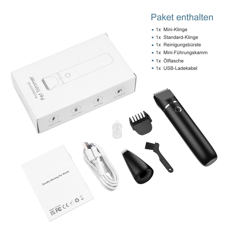 Ankilo Newest 2 in 1 clipper for dog paws, quiet electric professional dog clipper, paw trimmer, paw shaver for dogs, cats, paws, eyes, black - PawsPlanet Australia