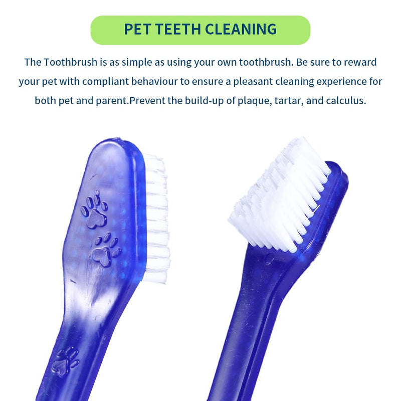 Dog Toothbrush, Pack of 4 Pet Toothbrushes, 2 Triple Head Dog Toothbrushes and 2 Long Handle Dog Toothbrush, Pet Toothbrush for Dogs and Cats (Multi-Coloured) - PawsPlanet Australia