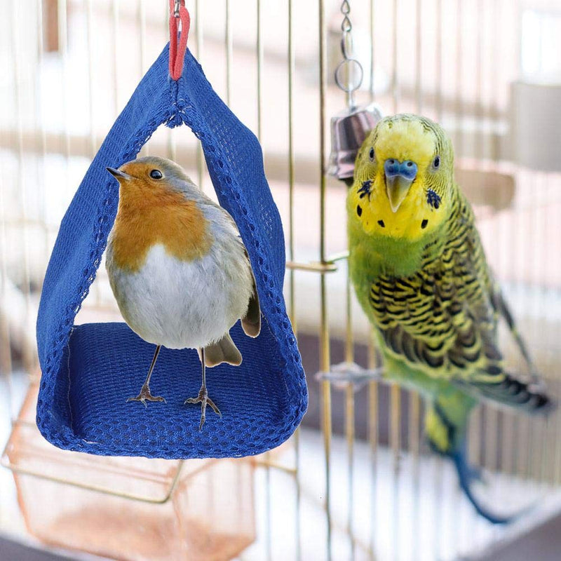 ViaGasaFamido Bird Hammock, Summer Breathable Mesh Pet Bird Parrot Nest Hammock Bed Hamster House Hanging Cage Toy for Budgies Eclectus Parakeet Cockatiels Lovebird Sugar Glider(Blue) Blue - PawsPlanet Australia