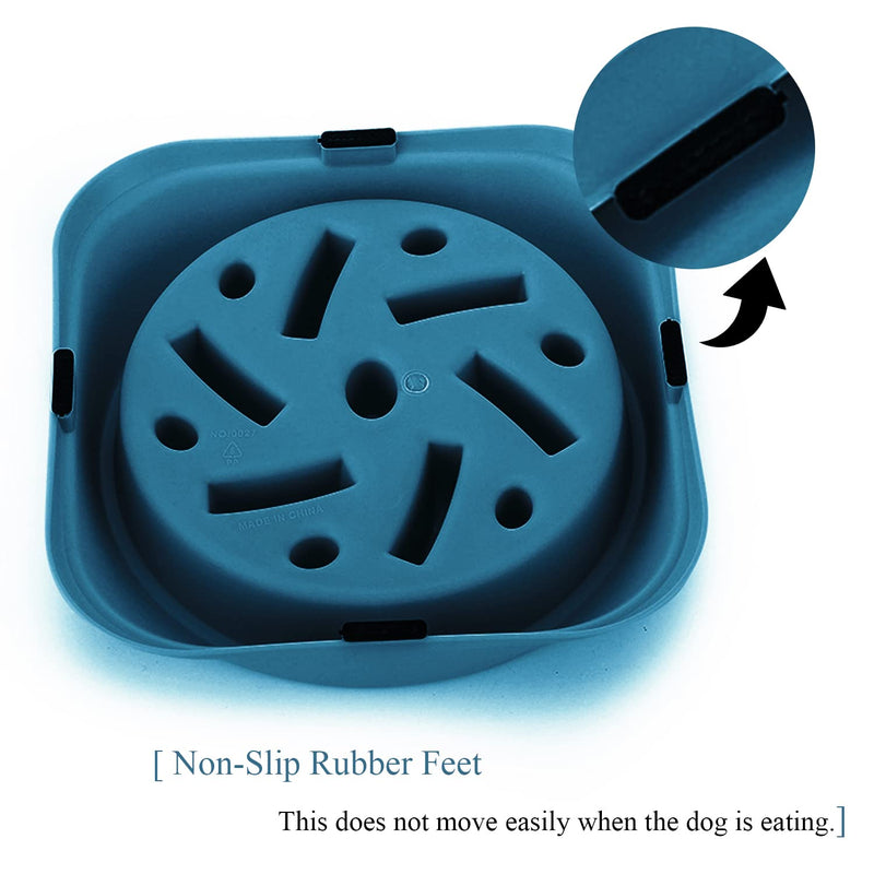 Suhaco Dog Slow Feeder Bowl Interactive Maze Feeding Dogs Puzzle Anti-Overeating Bowls (M, Dark Blue) M - PawsPlanet Australia