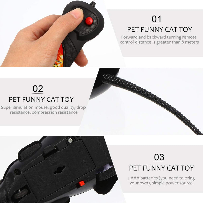 TOYANDONA Electric Mouse Toy Remote Control Mouse Robotic Cat Toy Funny Interactive Game Teaser Toy Christmas Party Supplies No Battery White+Black 2pcs - PawsPlanet Australia