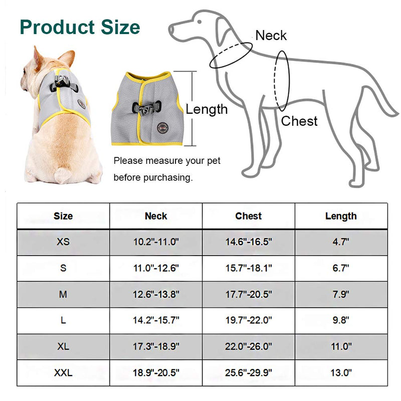 Dog Cooling Vest Harness, Breathable Cool Pet Cooler Vest for Outdoor Training Walking Hiking, Summer Cooling Jacket for Small Medium Large Dogs XS Length 4.7" - PawsPlanet Australia