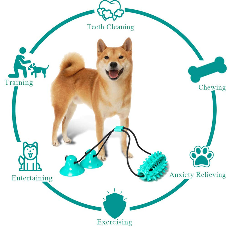 [Australia] - Sofier Multifunctional Suction Cup Dog Toy Detachable Dog Puzzle Toys for Large Dogs Interactive Dog Toy with Extra Dog Rope Toys for Dog Teeth Cleaning Tug Toy for Dogs (Cactus Molar Ball) 