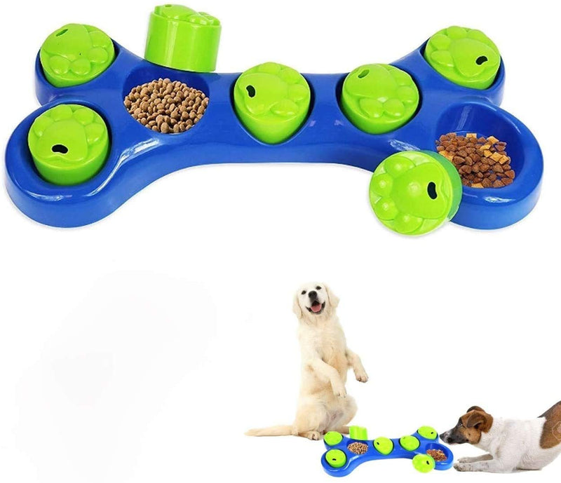 MSM Dog Pet Feeding Bowl Feeder Bowl Bone Shape Treats Game Toy Bone Puzzle Puppy Hide Interactive Food Healthy - PawsPlanet Australia