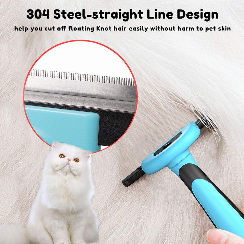 LinGear Dog Deshedding Tool,Cat Shedding Dematting Brush,Self Cleaning Pet Stripping Comb to Remove 90% of Dead Knots,Tangles,Undercoat & Loose Hair for Small, Medium Animal with Thick Wiry Hair - PawsPlanet Australia