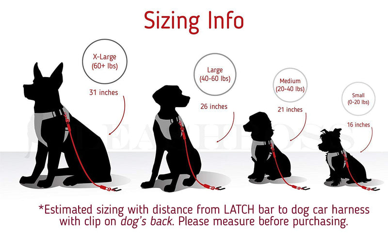 [Australia] - Leash Boss Dog Car Seat Belt Restraint - No-Chew Heavy Duty Car Seatbelt for Pets - 5 Sizes - Coated Steel Rope to Prevent Chewing 36 In 