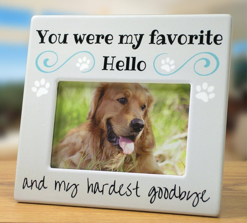 BANBERRY DESIGNS Pet Remembrance Gifts - Pet Memorial Picture Frame - Bereavement Photo Frame for Dog or Cat - You were My Favorite Hello and My Hardest Goodbye - PawsPlanet Australia