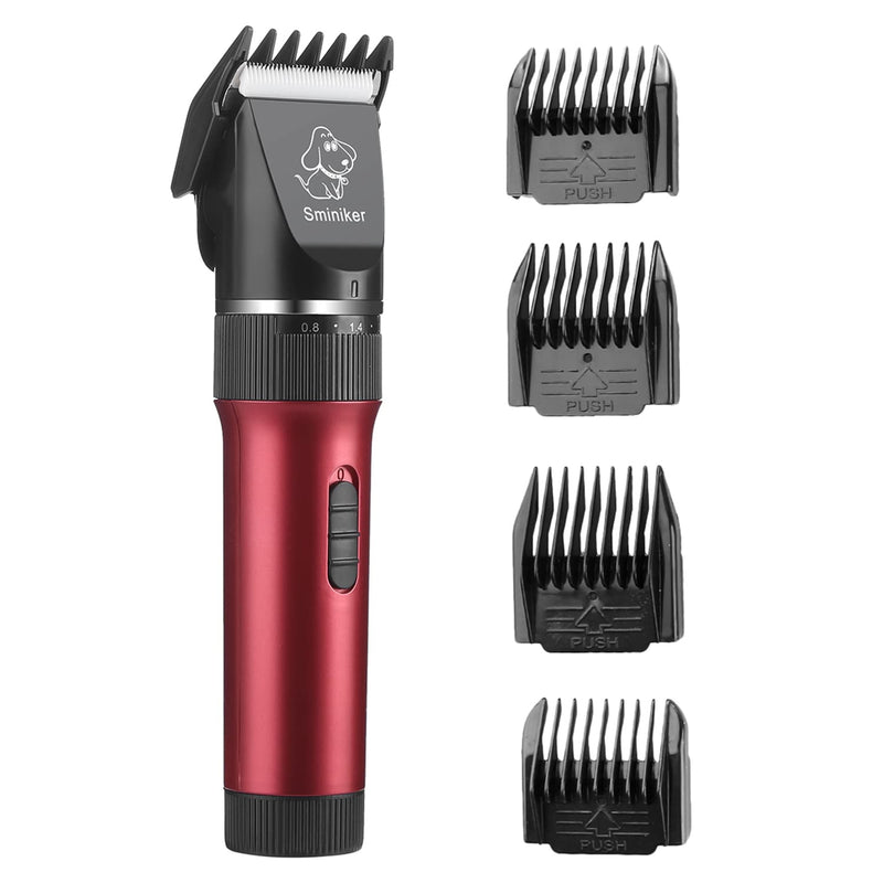 Sminiker Pet Hair Trimmer Professional Ultra Quiet Rechargeable Cordless Cats and Dogs Horses Hair Trimmer Professional Pet Shaver Dog Trimmer Kit - PawsPlanet Australia