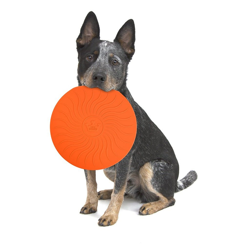 [Australia] - Play King Flying Disc, Safety Silicone Saucer, Flying Disc, Safety Silicone Saucer, 10.75 Inch Dog Play Toy Orange 