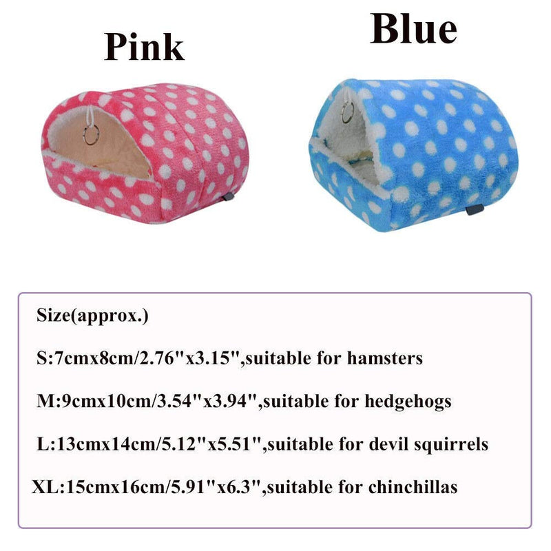 Pet Cute Soft Plush Squirrel Hamster, Squirrel Room Cotton Comfortable Pet Supplies Sleeping Bed Cages, Hamster Bed Small Animal House(Blue S) Blue S - PawsPlanet Australia