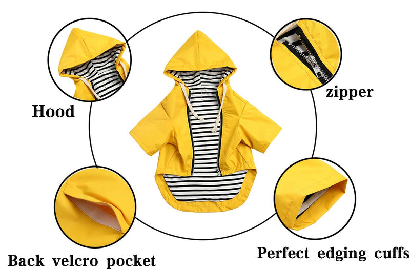 [Australia] - Morezi Dog Zip Up Dog Raincoat with Hood, Rain/Water Resistant, Adjustable Drawstring, Pocket Design, Stylish Premium Dog Raincoats - Size XS to XXL Available - Yellow - XL 