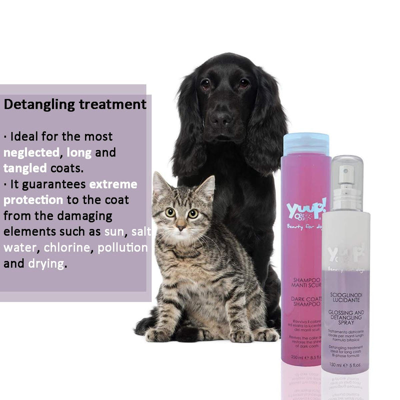 [Australia] - YUUP! Italy Home & Professional Glossing & Detangling Spray for Dogs and Cats - Protecting From Sun, Chlorine, Dying and Pollution - Ideal for Long and the most Neglected and Tangled Coat(5 oz/8.5 oz) Home：5 oz/ 150 ml 