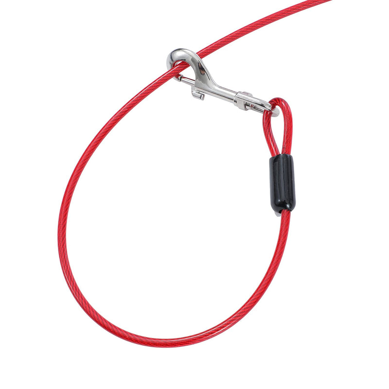 TOPWAY yard leash for dogs 9 m, dog leash dog tie cable galvanized steel, dog tie out cable, tie-out leashes for dogs, for outdoor yard camping outdoors, red - PawsPlanet Australia