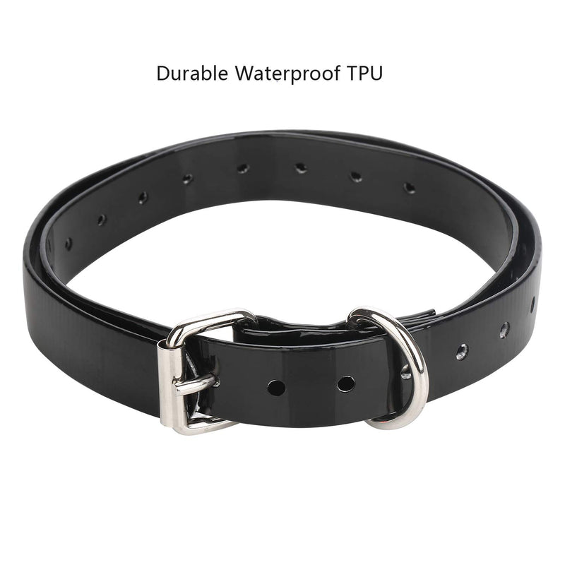 [Australia] - ETPET Dog Collar Belt for Most of Electronic Training Shock Collar Receivers-Adjustable Durable Waterproof Strap Replacement for Barking Collar Fence-Pet TPU Collar Strap 1 Pack Black 