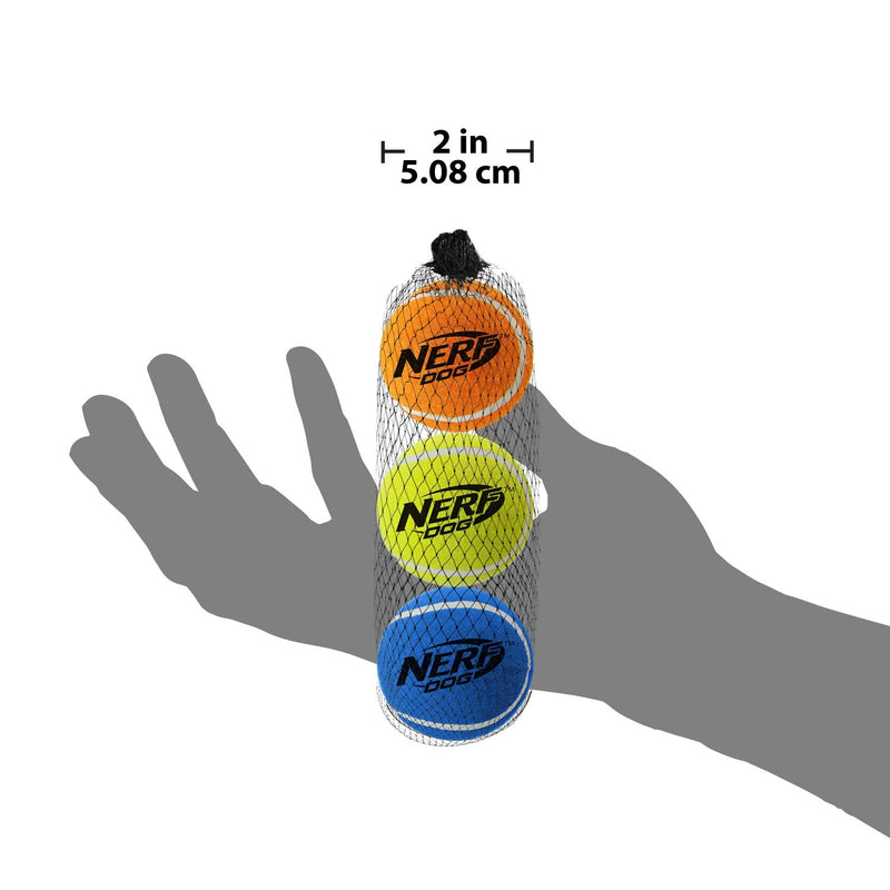 Nerf Dog Mega Strength Tennis Balls Toy, Small, Pack of 3 - PawsPlanet Australia