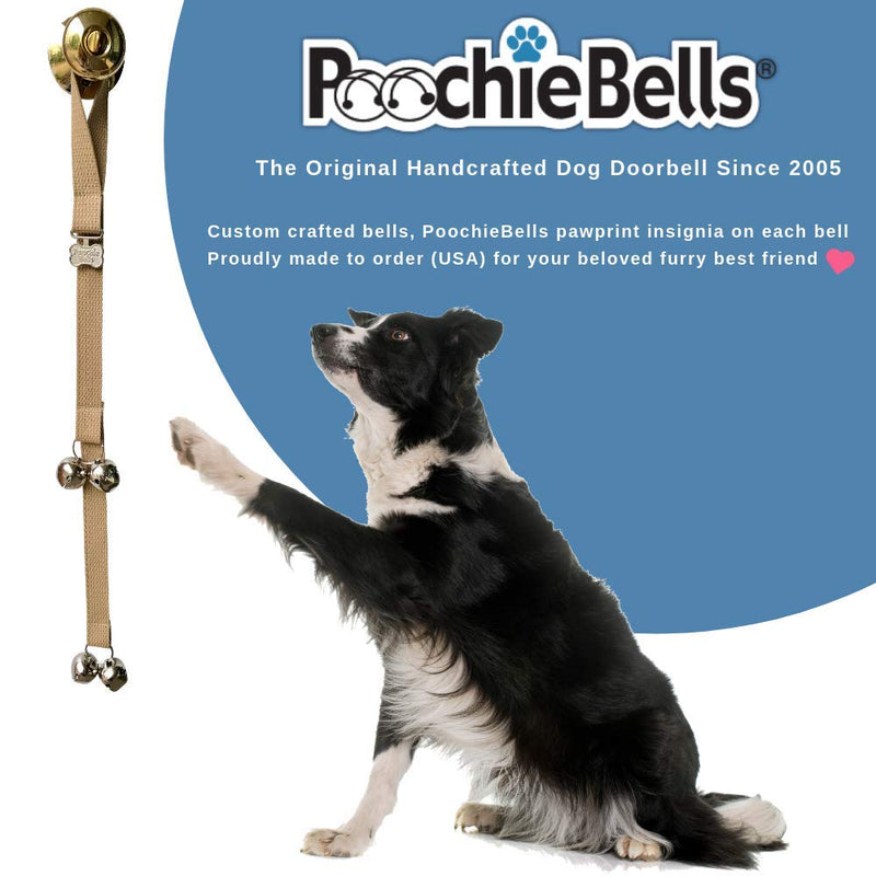 [Australia] - Premium Webbing PoochieBells Potty Training Dog Doorbells, Simple and Effective Puppy Housetraining Bell Tool with Easy, Step-by-Step Instructions Wheat 
