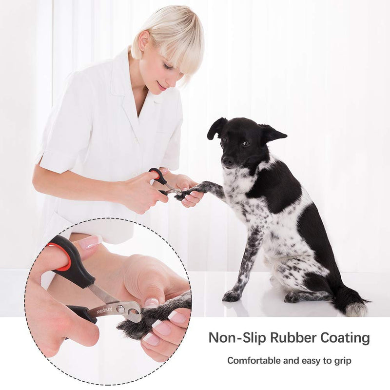 [Australia] - Dog Nail Clippers and Trimmer Set, Anipaw Stainless Steel Non Slip Handles & Razor Sharp Blades, Safety Guard to Avoid Over-Cutting, Grooming Tool for All Small Large Pets, Free Nail File 3 Set 