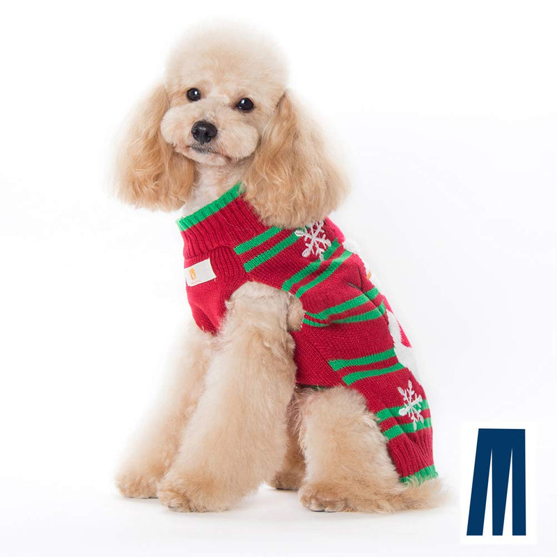 [Australia] - Mikayoo Dog Christmas Sweater, Pet Xmas Sweater, Cat Holiday Sweater, Bowknot Design Cold Weather Coat, Holiday Festive Sweater for Small Dogs or Cats M Snowman 