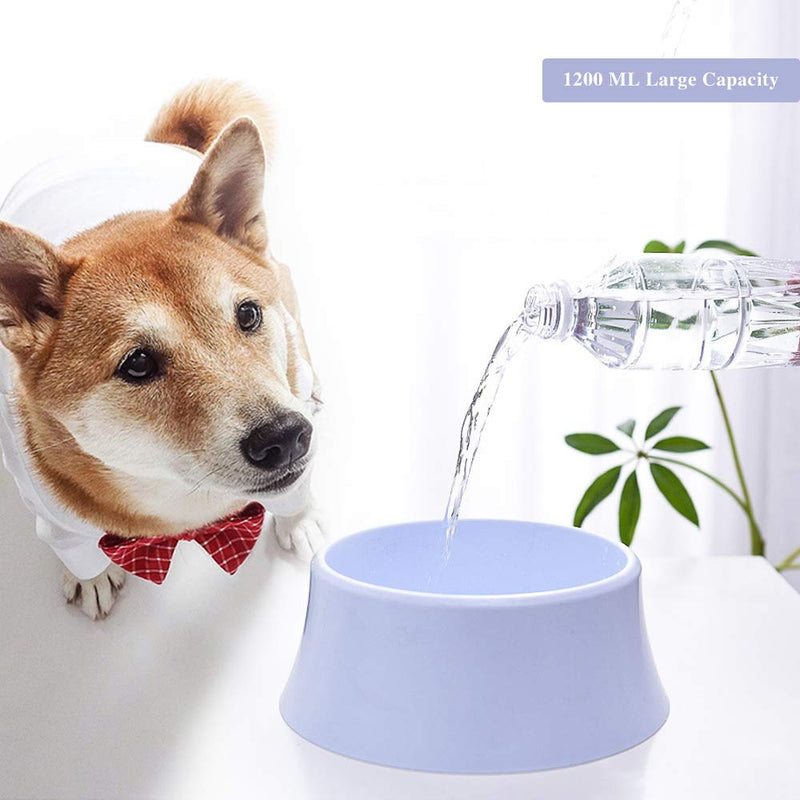 [Australia] - WishLotus Dog Water Bowl with Floating Disk Spill Proof Water Bowl,Anti-Overturn/Anti-Dust/Anti-Choking Anti-Overflow Bowl to Slow Down Drinking Speed for Dogs and Cats, 1200ML Blue 