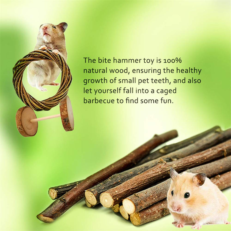 Dbeans Flourithing Guinea Pigs Toys, 10 Pack Natural Wooden Rabbit Toys, Bunny Toys for Exercise Molar Teeth Care, Best Choose for Gerbils, Rats, Birds, and Other Small Pets 10pcs - PawsPlanet Australia