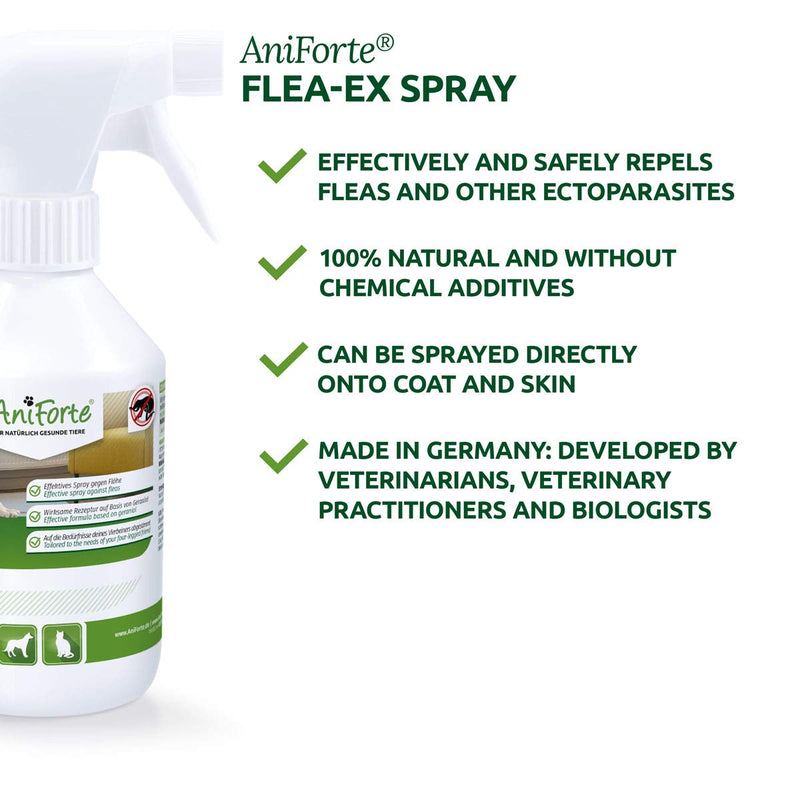 AniForte Flea EX Spray 250ml - Flea Treatment for Dogs & Cats that Rapidly Deters & Removes Parasites From Pets & Household Items - PawsPlanet Australia