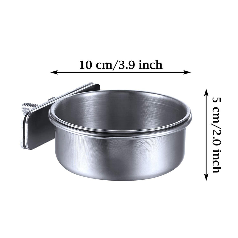 Boao 3 Pieces Bird Feeding Dish Cups Stainless Steel Parrot Feeding Cups Animal Cage Water Food Bowl Bird Cage Cups Holder with Clamp Holder for Bird Parrot Water Food Dish Feeder (S) Small - PawsPlanet Australia