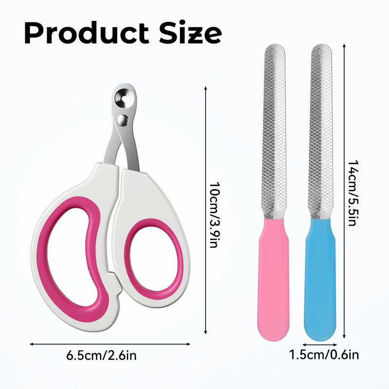 Leikedun Professional 2mm Hole Tapered Cat Nail Clipper Stainless Steel for Puppies, Rabbits, Birds and Small Animals with 2 Claw Files - PawsPlanet Australia
