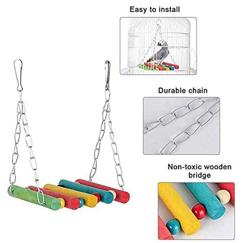 Small Bird Swing Toys, Bird Parrot Swing Chewing Toys - Hanging Bell Birds Cage Toys 8 Pcs - PawsPlanet Australia