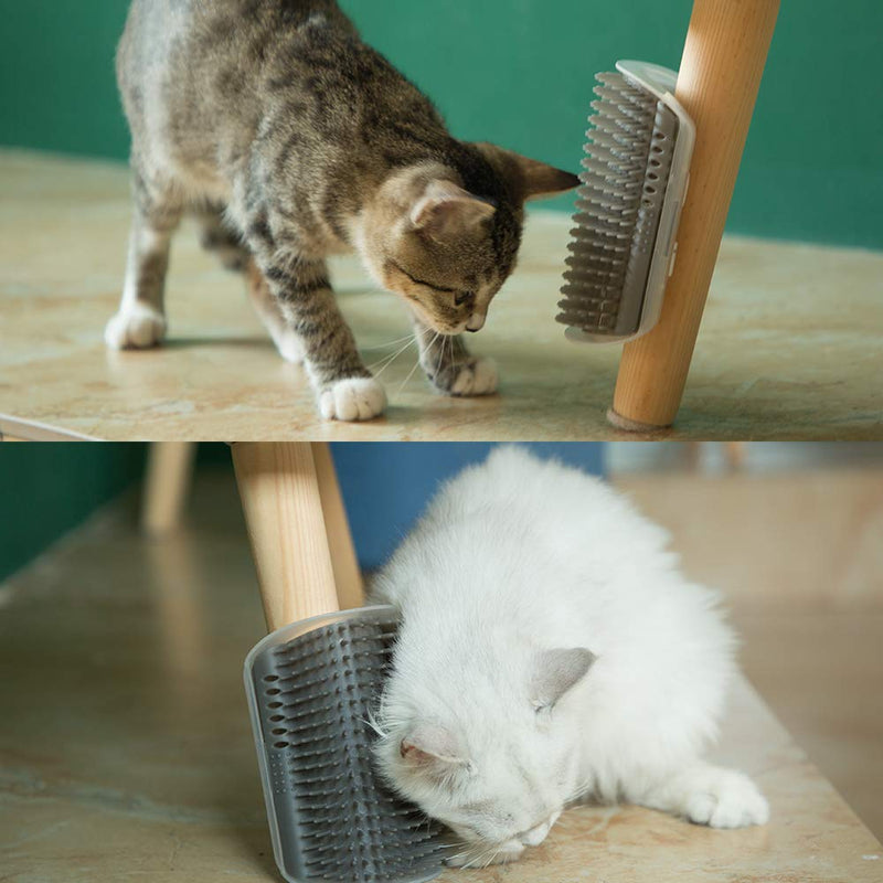 [Australia] - Sonku Cat Self Groomer, 2 Pack Wall Corner Groomers & 2 Pack Cat Flea Combs,Comfortable Pet Hair Remover 