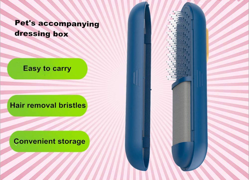 [Australia] - MMHD Portable Combined pet self-Cleaning Beauty Needle Comb and Pet Hair Remover, Silicone pet Brush Quick Release Comb,for Dogs Cats 