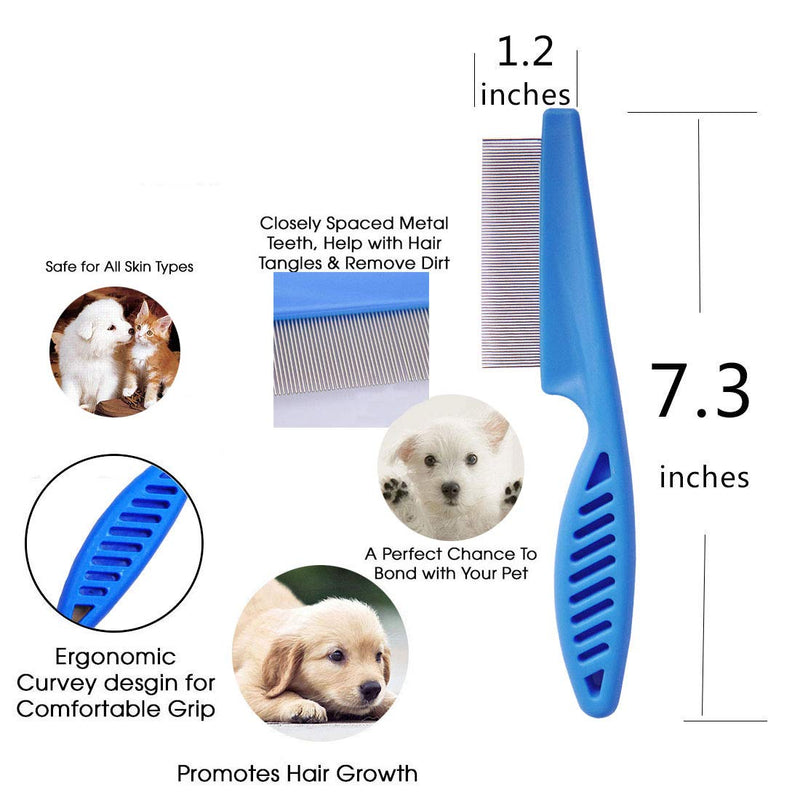 [Australia] - zYoung 5 Pcs Dog Grooming Comb,Tear Stain Remover for Dogs,Stainless Steel Grooming Dog Cat Comb Tool Effectively Clean Mucus and Stains 