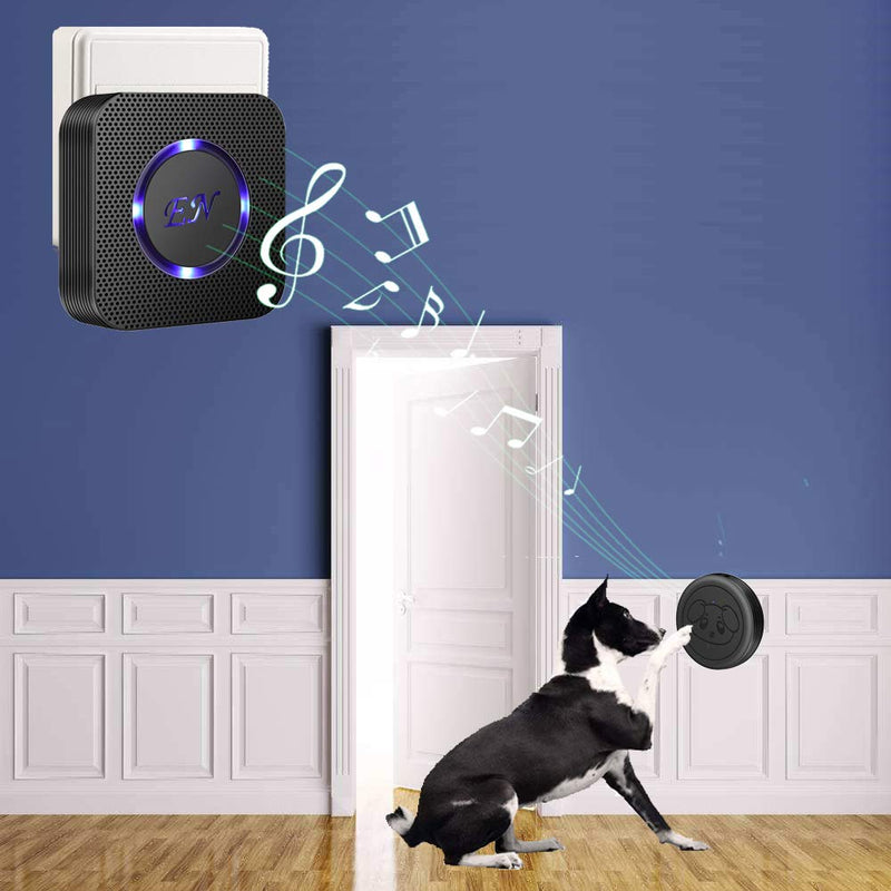 EverNary Dog Door Bell Wireless Doggie Doorbell for Potty Training with Warterproof Touch Button Dog Bells Included Receiver + Transmitters 1 Receiver + 4 Transmitters - PawsPlanet Australia