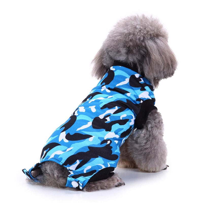 Savlot Pet Surgery Rehabilitation Weaning Anti-licking Clothes Post-Operation Clothes Comfortable Pet Sterilization Surgical Gown Health Recovery Supplies S blue - PawsPlanet Australia