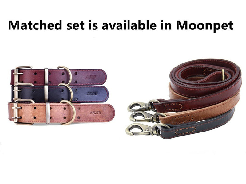 [Australia] - Moonpet Soft and Extra Strong Durable Real Genuine Full Grain Leather Dog Training Leash Lead - Premium Heavy Duty 4 ft x 0.8'' - Best for Medium Large X-Large Dogs Walking Running 4ft*4/5 inch Dark Brown 