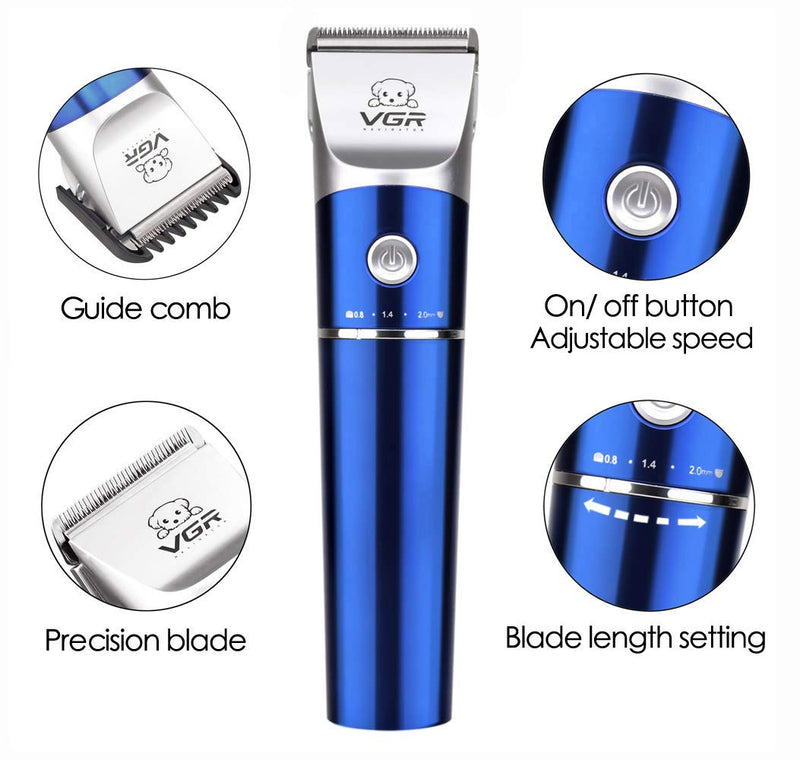 LikeBlue Electric Pet Grooming Clipper, Rechargeable Cordless Dog Cat Hair Trimmer Low Noise - PawsPlanet Australia
