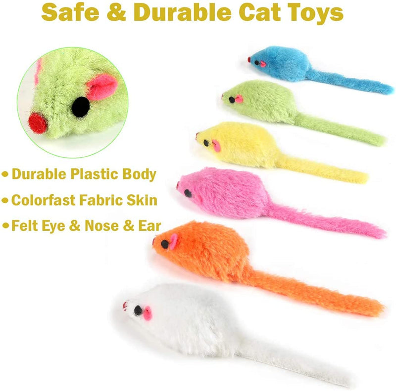 30PCS Cat Toys Rattle Mice-5.5 Inches Faux Furry Catnip Mice Toys with Rattle-Catnip Toys for Indoor Cats Kitten Interactive Play Fetch,Gifts for Cats - PawsPlanet Australia