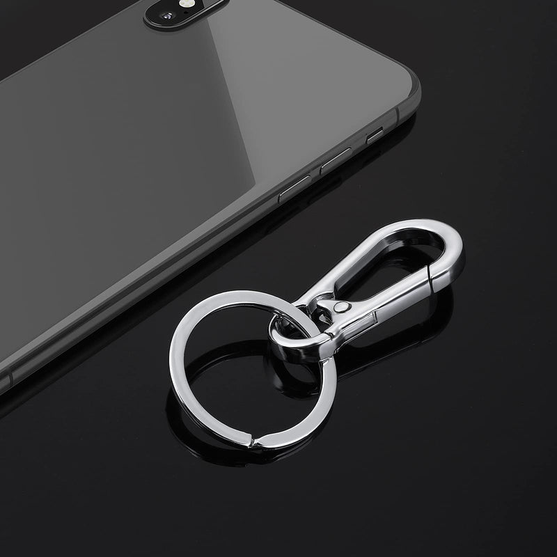 Molain Metal Keychain Carabiner Clip Key Ring Chain Clips Hook Holder Organizer for Unisex 4 Packs Silver M - PawsPlanet Australia