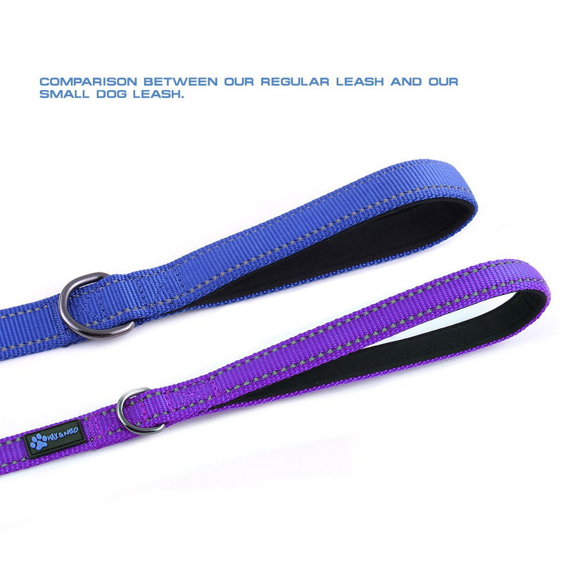 [Australia] - Max and Neo Reflective Nylon Dog Leash - We Donate a Leash to a Dog Rescue for Every Leash Sold 6 FT x 5/8" Wide PURPLE 